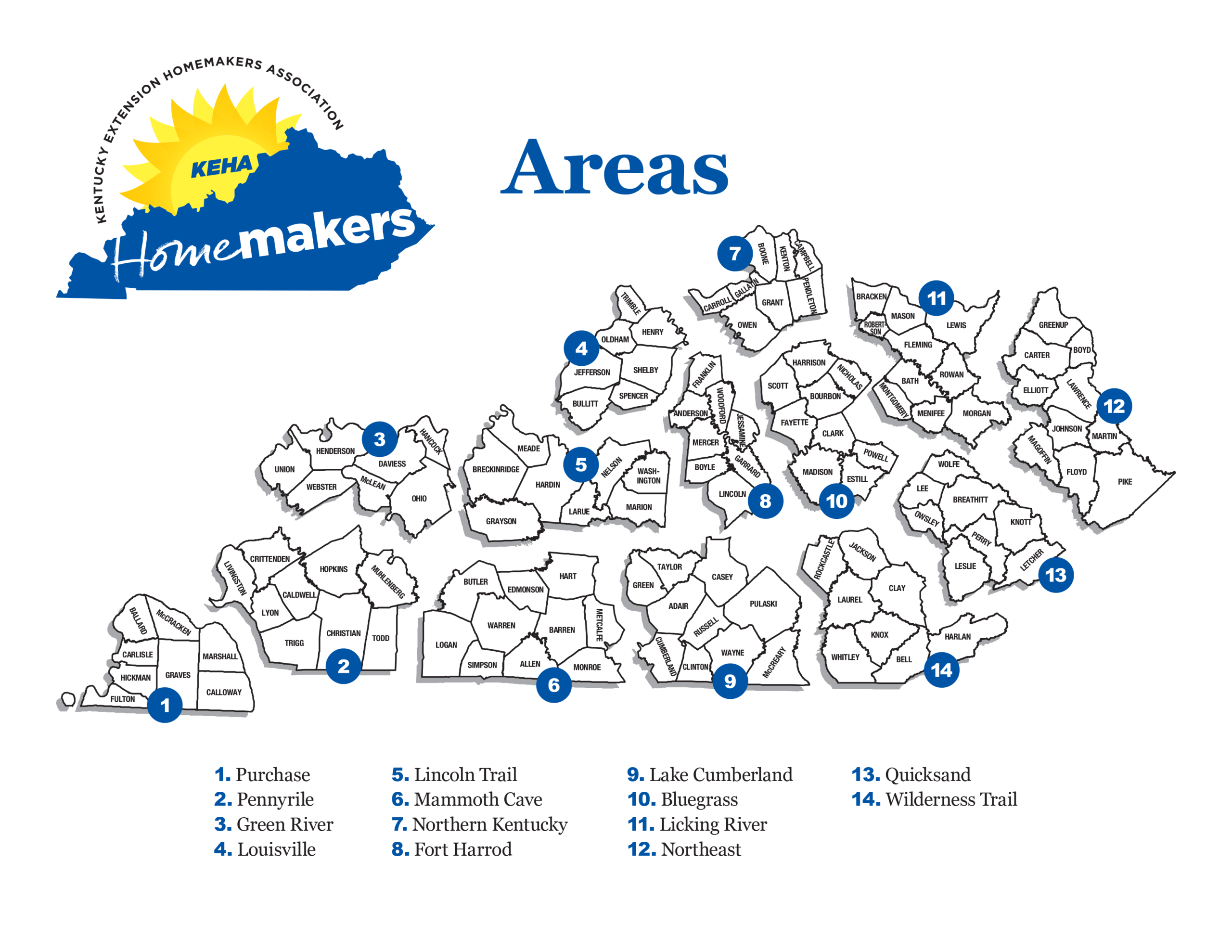 KEHA Areas map